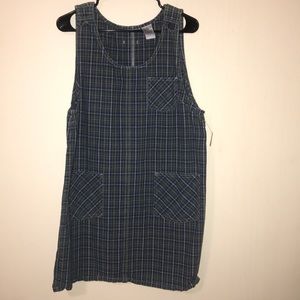 Vintage 90’s Blue Plaid Jumper Dress